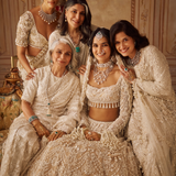 Ivory Gold Lehenga Saree Set