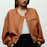 Suede Bomber Jacket