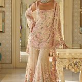 Nude Multi-Coloured 3D Sharara Set