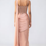 Moulded Crystalvein Corset & Draped Saree
