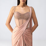 Moulded Crystalvein Corset & Draped Saree