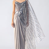 Metallic Scale Corset & Winged Saree