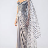 Metallic Scale Corset & Winged Saree