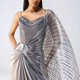 Metallic Scale Corset & Winged Saree