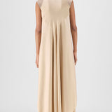 Amit Aggarwal Metallic Layered Dress Beige