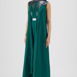 Amit Aggarwal Beaded Metallic Panelled Dress Green