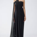Amit Aggarwal Banarsi Halter Dress Black