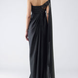 Amit Aggarwal Banarsi Halter Dress Black