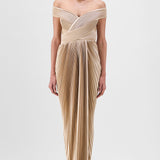 Structured Plissé Gown