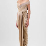 Structured Plissé Gown