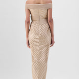 Structured Plissé Gown