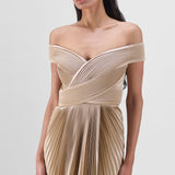 Structured Plissé Gown