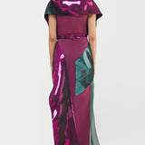 Metallic Micro Pleated Structured Gown