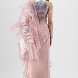 Metallic Winged Ruffle Saree
