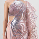 Metallic Winged Ruffle Saree