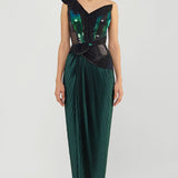 Metallic Off-Shoulder Gown