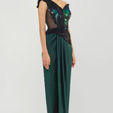 Metallic Off-Shoulder Gown