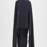Amit Aggarwal Metallic Fluid Cape Set Black