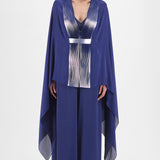 Amit Aggarwal Metallic Structured Cape Set Blue