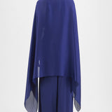 Amit Aggarwal Metallic Structured Cape Set Blue