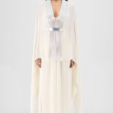 Amit Aggarwal Metallic Structured Cape Set Cream