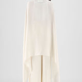 Amit Aggarwal Metallic Structured Cape Set Cream