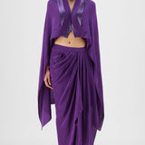 Amit Aggarwal Metallic Structured Cape Set