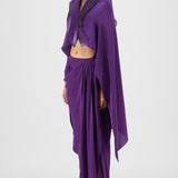 Amit Aggarwal Metallic Structured Cape Set