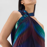 Amit Aggarwal Metallic Watercolour Fluid Dress