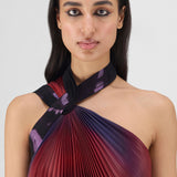 Amit Aggarwal Metallic Watercolour Fluid Dress