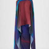Amit Aggarwal Metallic Watercolour Cape & Skirt Green
