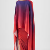 Amit Aggarwal Metallic Watercolour Cape & Skirt