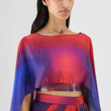 Amit Aggarwal Metallic Watercolour Cape & Skirt