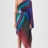 Amit Aggarwal One Shoulder Watercolour Dress