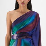 Amit Aggarwal One Shoulder Watercolour Dress