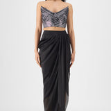 Amit Aggarwal Hand Woven Metallic Skirt Set