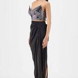 Amit Aggarwal Hand Woven Metallic Skirt Set