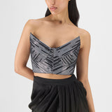 Amit Aggarwal Hand Woven Metallic Skirt Set