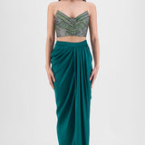 Amit Aggarwal Hand Woven Metallic Skirt Set