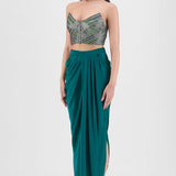 Amit Aggarwal Hand Woven Metallic Skirt Set