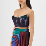 Amit Aggarwal Metallic Watercolour Skirt Set