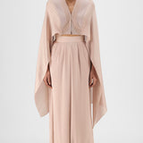 Amit Aggarwal Metallic Structured Cape Set Blush