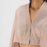 Amit Aggarwal Metallic Structured Cape Set Blush
