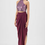 Woven Metallic Skirt Set