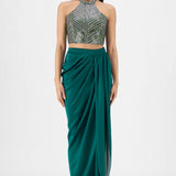 Woven Metallic Bustier & Skirt