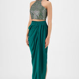 Woven Metallic Bustier & Skirt