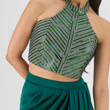 Woven Metallic Bustier & Skirt