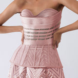Metallic Structured Skirt Set