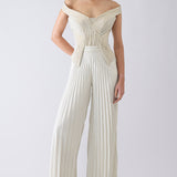 Structured Plisse Jumpsuit
