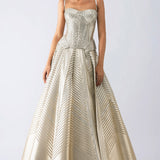 Metallic Structured Corset And Skirt